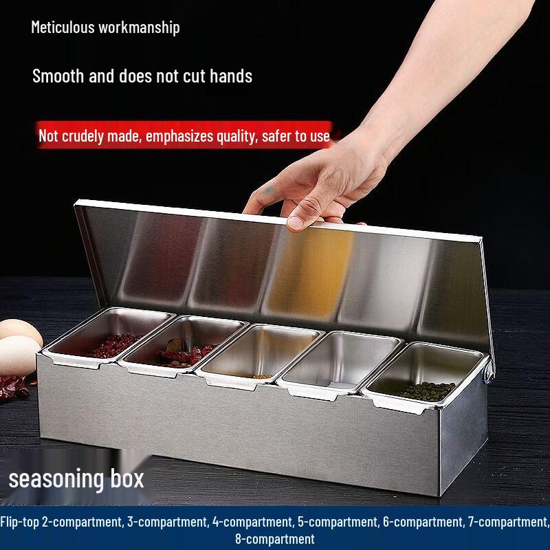 Stainless Steel Flip-Lid Seasoning Box