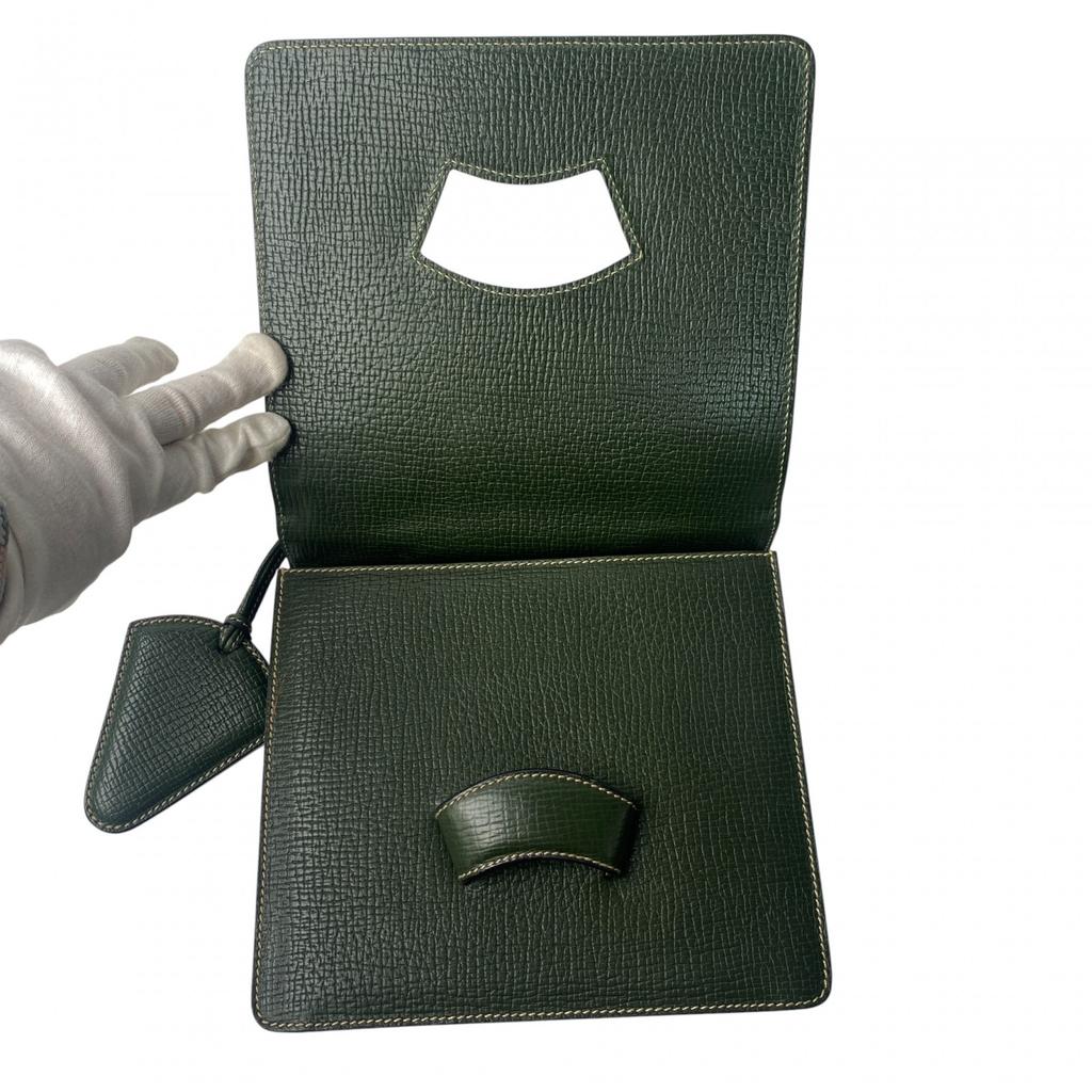 Used LOEWEHandbag Green System Leather Women