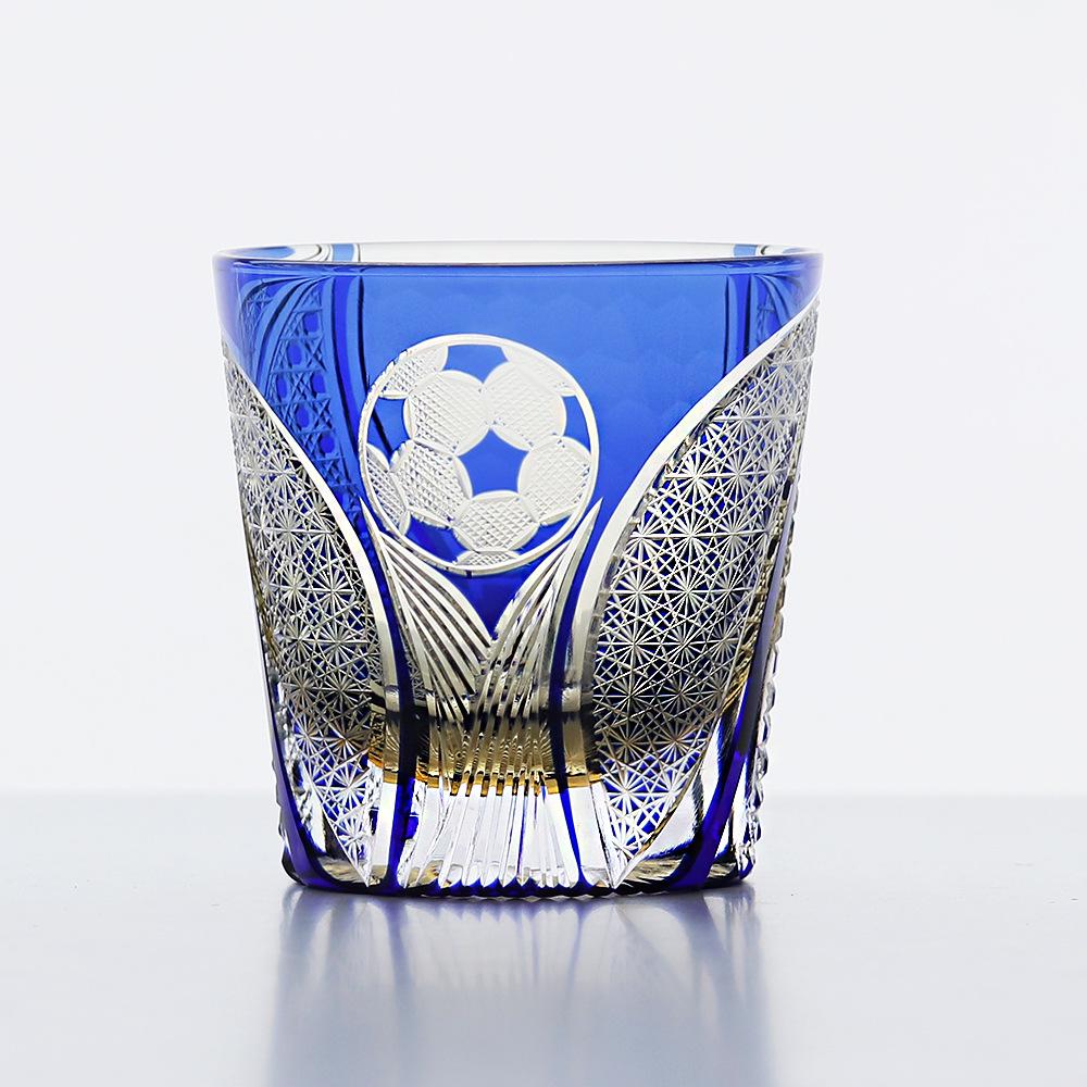 Edo Kiriko Hand-Carved Japanese Crystal Whiskey and Beer Glass Gift