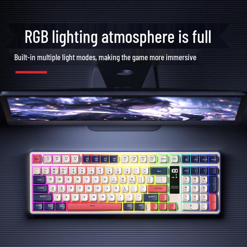 AOC GK320 Tri-Mode RGB Silent Gaming Keyboard