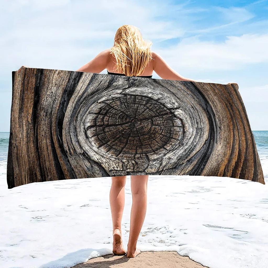 Retro Aged Barn Wood Beach Towel Sand Free Farmhouse Beach Towel Bathing Towel Lightweight Pool Towels for Adult Women Men