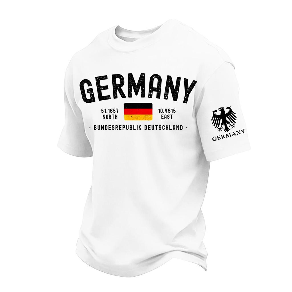 Men's Casual Printed Round Neck Short Sleeve T-Shirt, Lightweight and Breathable