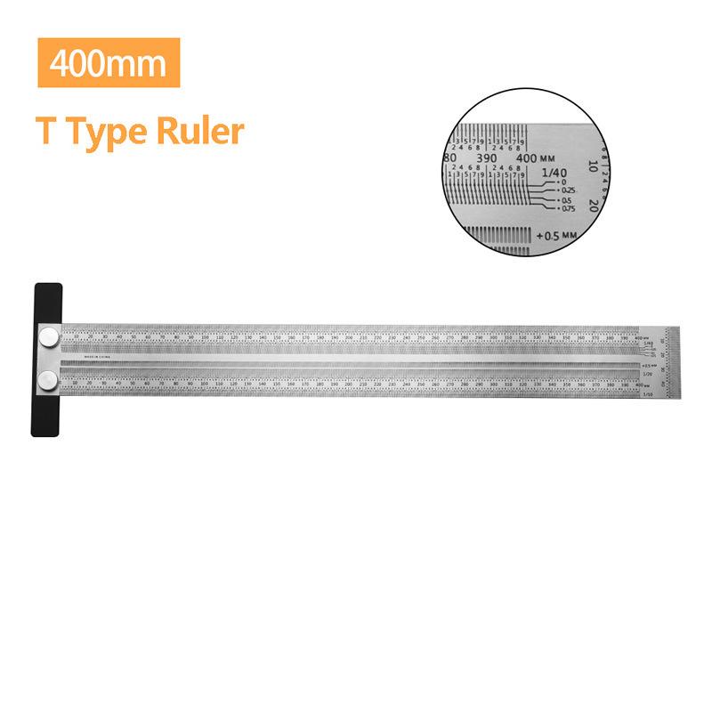 High Precision T Type Woodworking Scribing Ruler Stainless Steel Hole Line Gauge Portable for Outdoor Woodworking Jobs