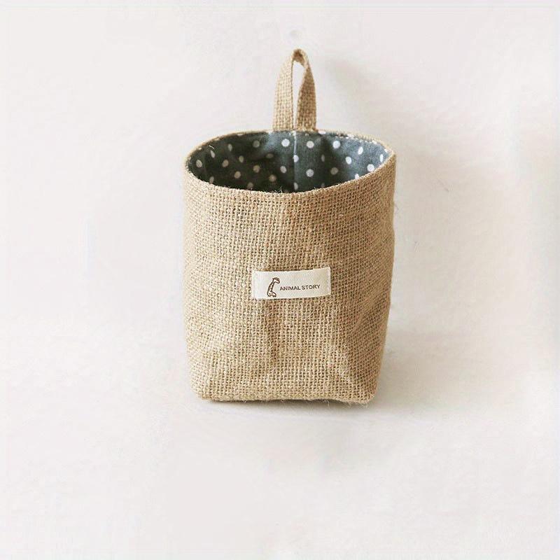 1 Stück Wandmontierte Aufbewahrungstaschen aus Baumwolle und Leinen - Organisieren und Sortieren Sie Ihre Wohnmöbel mit Leichtigkeit