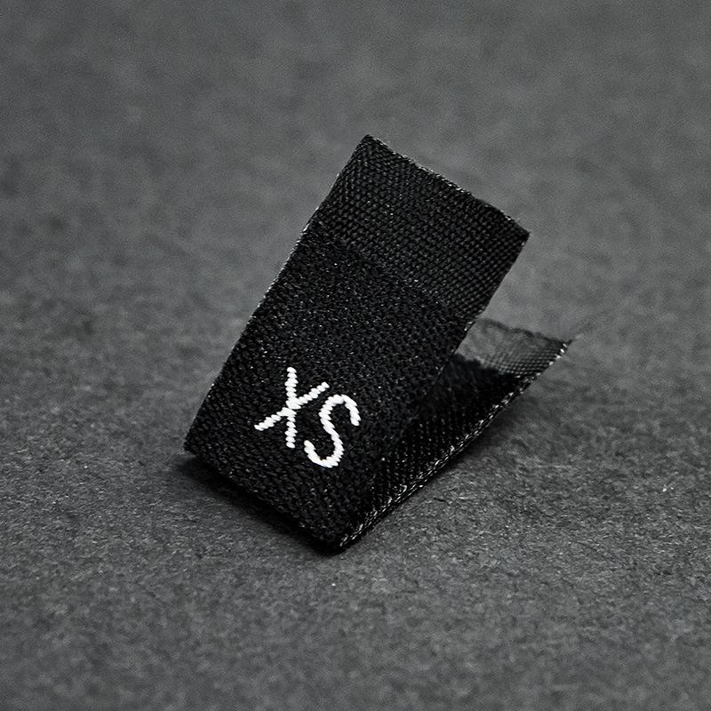 In-Stock Universal Black & White Folded Neck Labels for Men's & Women's Clothing
