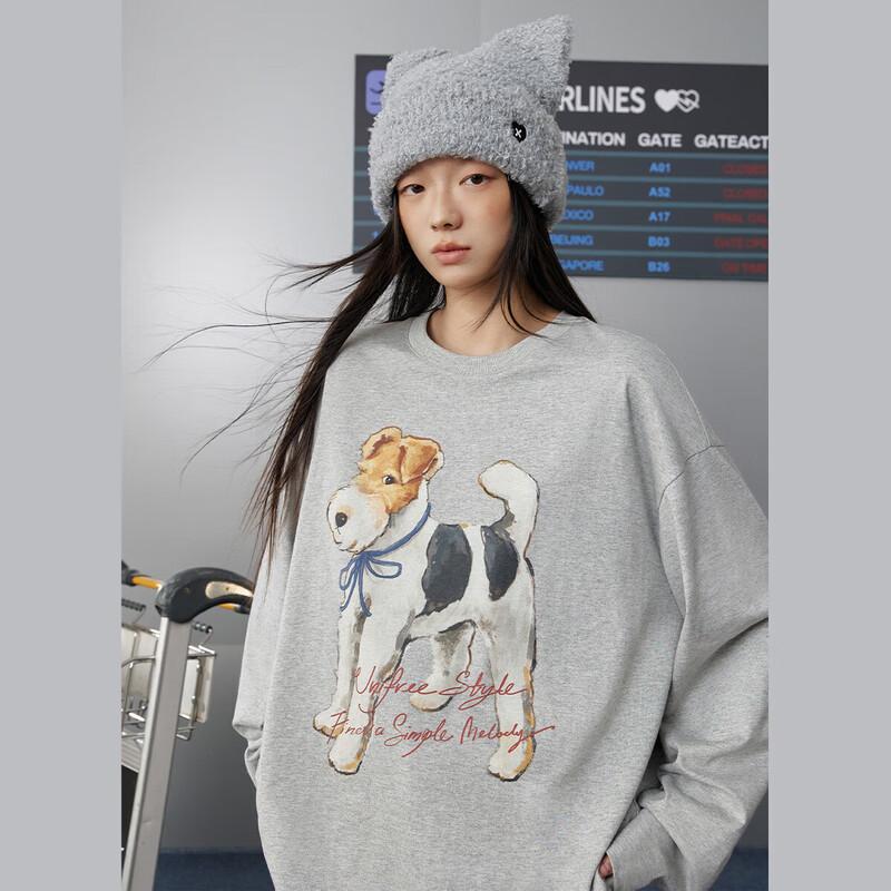 UNIFREE Puppy Graphic Long-Sleeve T-Shirt M