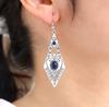 1 Pair Ethnic Style Earrings for Women Geometric Rhombus Vintage Silver Boho Accessories Daily Wear Party Decors Gifts Versatile