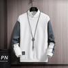 Men's Color Block Raglan Sleeve Crew Neck Sweatshirt - Casual Long Sleeve Pullover Sleeve  Patch Detail