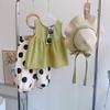 Very Fishy Girls' Summer Sleeveless Top & Polka Dot Wide-Leg Pants Set with Hat