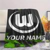 1 Stück Benutzerdefinierter Name VfL Wolfsburg Gemustert Flanelldecke Geeignet für Alle Jahreszeiten für Heimdekoration Wärme und Komfort Geschenke Feiertagsgeschenk_xia