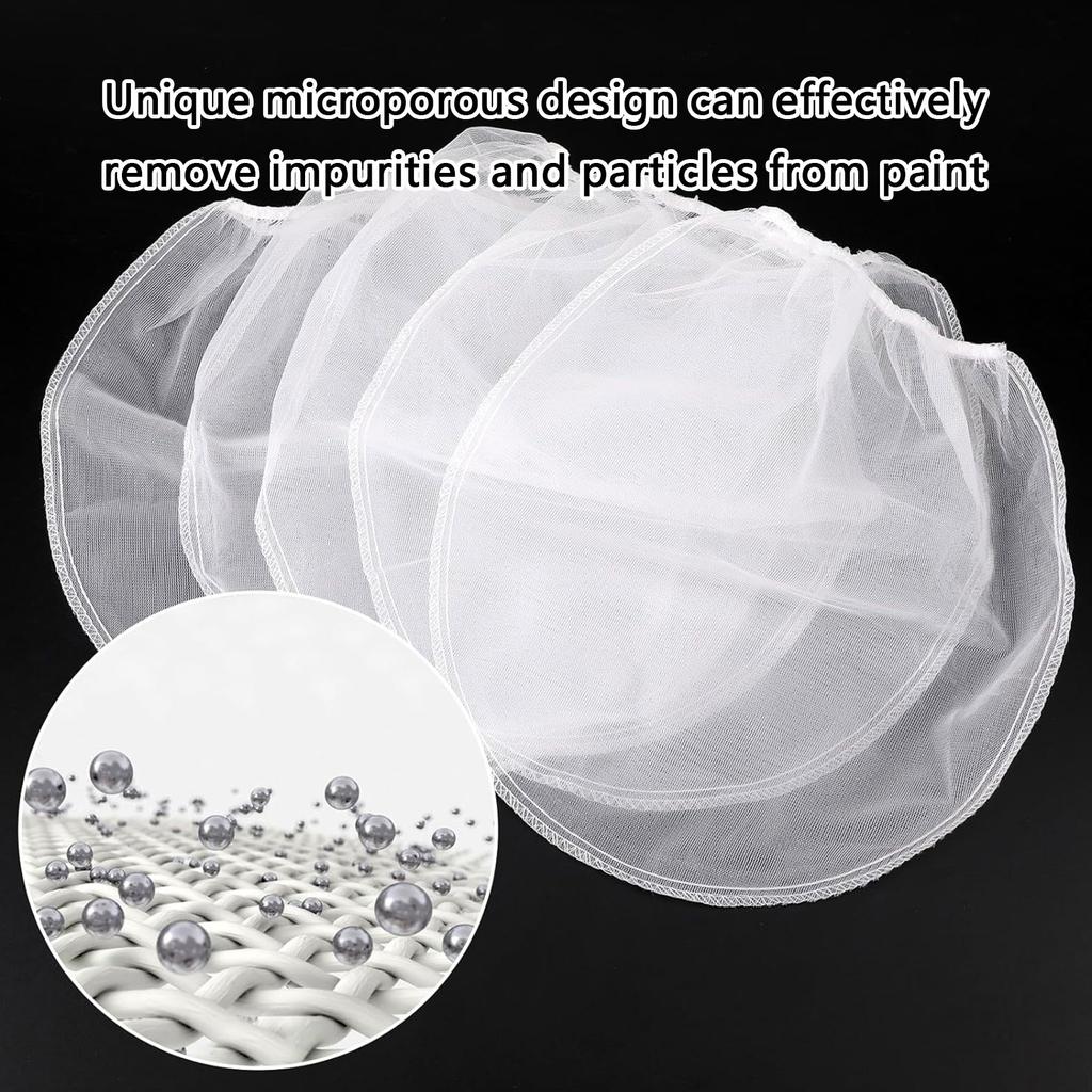 5pcs Paint Strainer Bags Fine Mesh Disposable Filter Bag Elastic Drawstring Top Upgrades for Smooth Paint Application