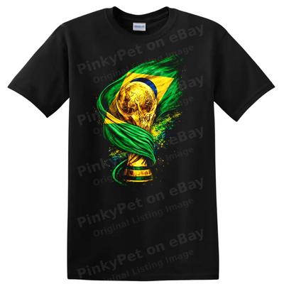 World Cup Trophy T Shirt Brazil Flag Soccer Fans Gift Tee 2023