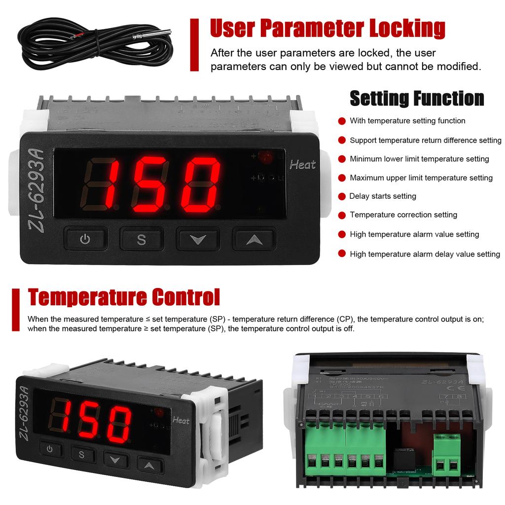 ZL-6293A Iintelligent Temperature Controller Silicone Rubber Heating Plates Controller Digital Di lay Thermostat High Temperature Controllers