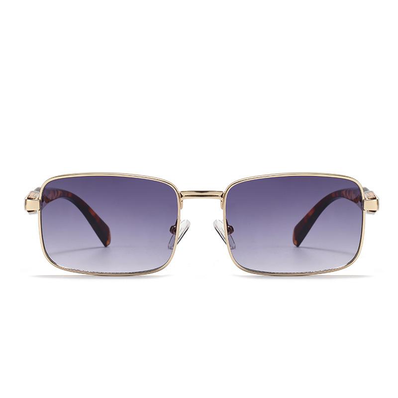 Uv400 Sunglasses Foreign Trade Tiktok Retro Box Fashion Men'S Metal Sunglasses