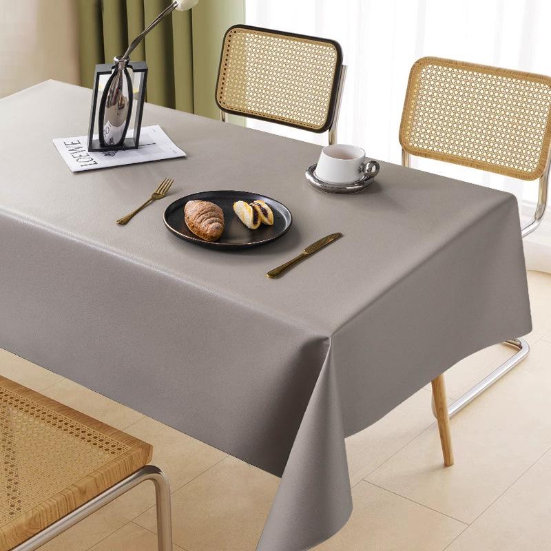 Rectangular Restaurant Table Cloth Waterproof Oil Resistant Wear-resistant Solid Color Home Decor Hotel Dining Table Decoration