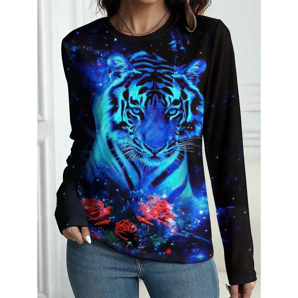 Autumn Leopard Print Long Sleeve T-Shirt Women's Casual T-shirts Fashion Oversized Tops Tees Streetwear Female Clothing