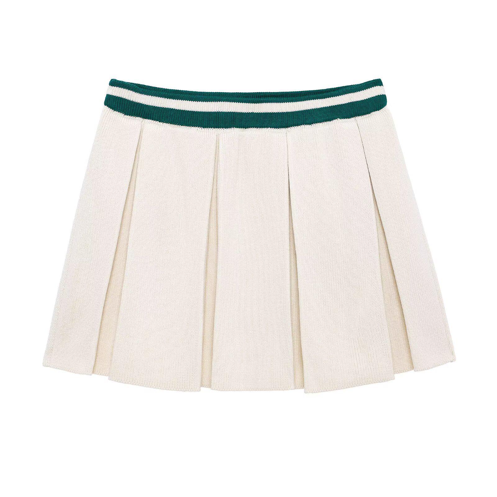 

60ZARZ Женский DIY Евро-американский Комплект Свитер Плетеный из Восьми Прядей и Плиссированная Мини-юбка Small