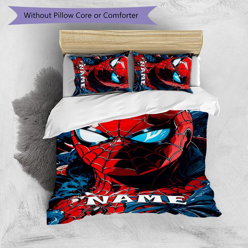 3pcs Spider Man1 Cover Set - Personalized Name, HD Printed Bedding with 1 Cover and 2 Pillowcases - Perfect for Home Decor, Easy Care
