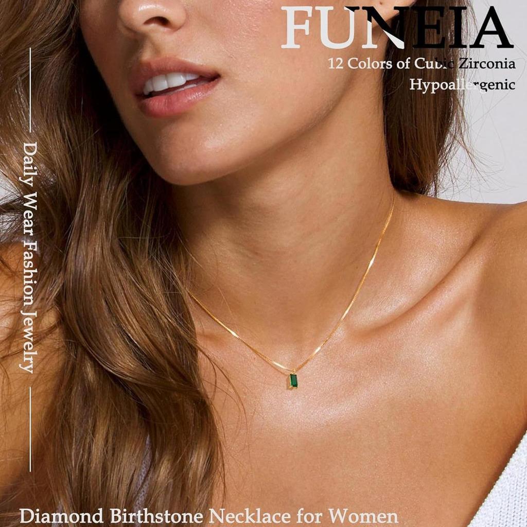 Gold-Plated Zircon Birthstone Pendant Necklace for December