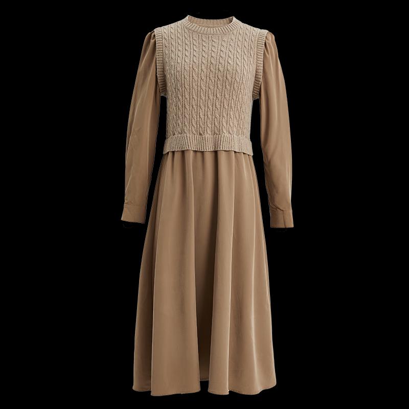 Shetu Women's Winter A-Line Midi Dress