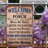 2D Flat, 1pc Vintage "Welcome To Our Porch" Aluminium Sign - 8"x12" Rustic Farmhouse Porch Decor, Inspirational Family & Nature Wall Art, Perfect for