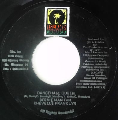 7inch Record BEENIE MAN CHEVELLE FRANKLYN  Dancehall Queen NONE Island Jamaica 1997 Jamaica Reggae Ska  Dub Used