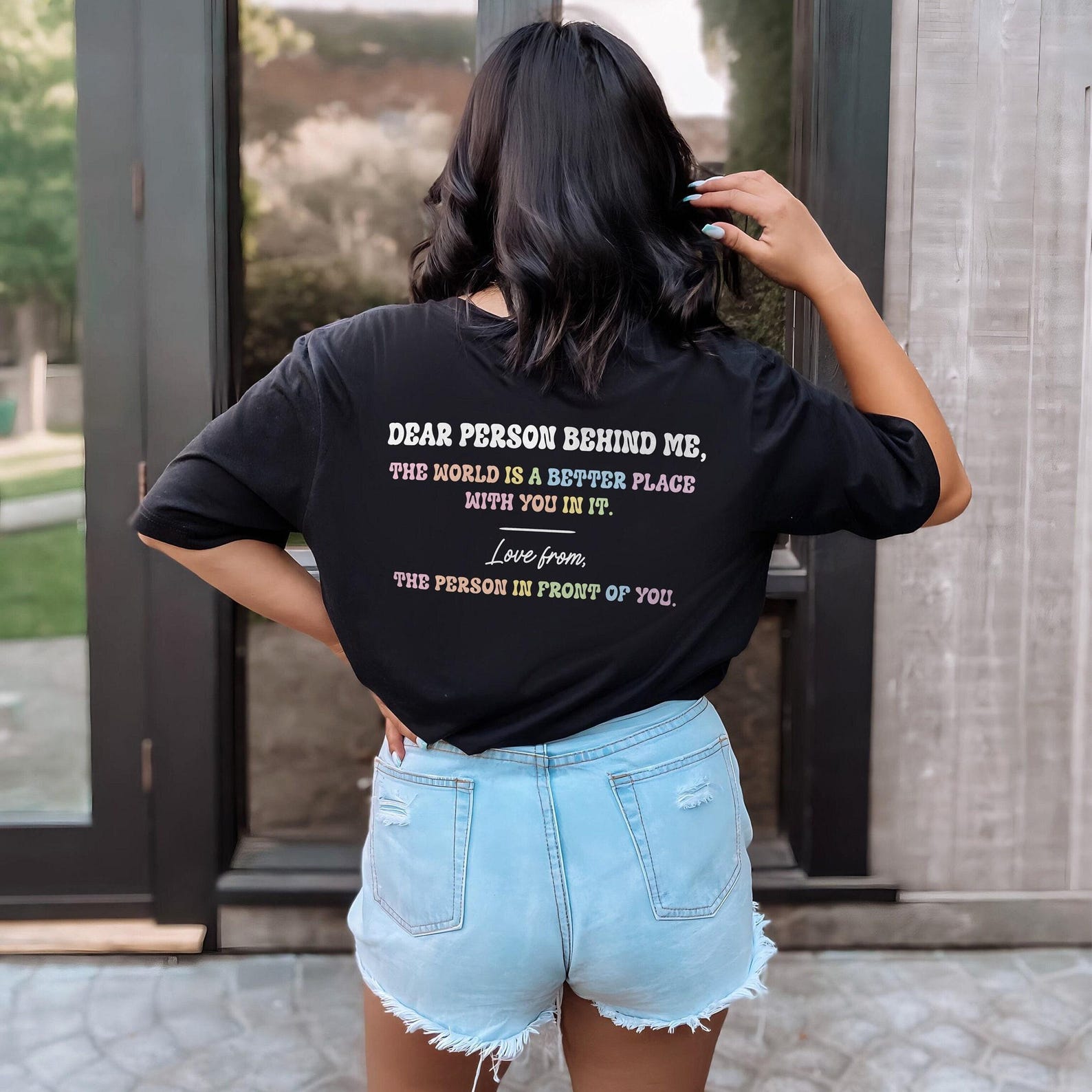 Dear Person Behind Me Shirt, Inspirational Kindness T Shirt, Mental Health Support Quote Tee, Positive Message Gift M