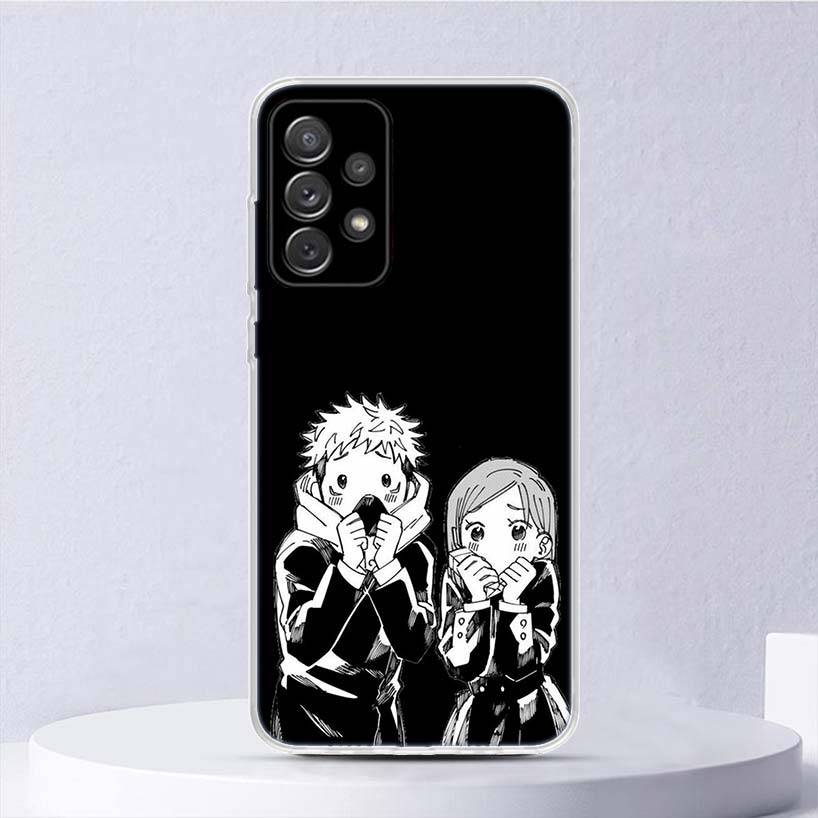 Black White Kaisen J-Jujutsu Soft Case For Samsung Galaxy A16 A15 A14 A13 A56 A55 A54 A53 Phone Cover A26 A36 A25 A35 A24 A34 A2