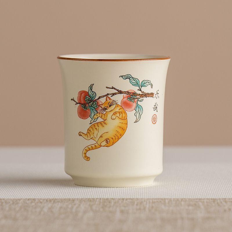 Ru kiln master cup, high-end personal ceramic tea cup, Kung Fu tea cup, business holiday souvenir