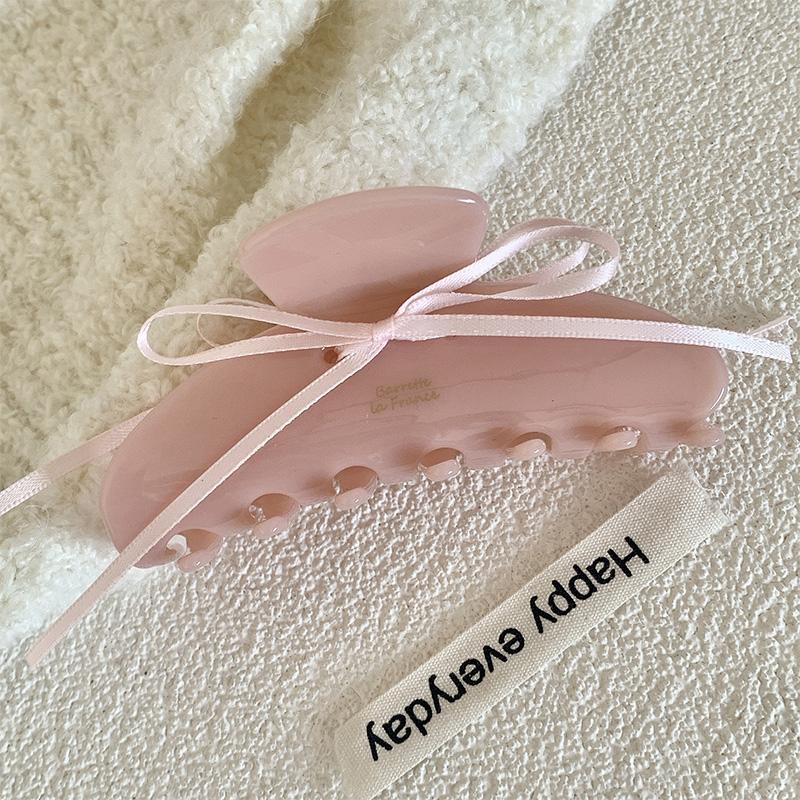 New Style Cute Sweet Hair Claw with Ribbon Bowknot Simple and Fashion Shark Clip Women Girls Hair Accessories Hair Clip Headwear