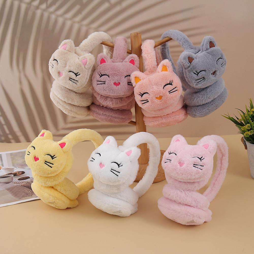 Plush Plush Ear Warmer Cartoon Cat Ear Cover Fashion Winter Earmuffs  Autumn Winter