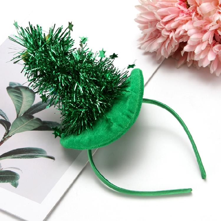 Christmas Hair Bands Glitter Santa Hat Headband Glowing Holiday Party Favor