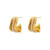 Elegant Retro French Pearl C-Shaped Earrings for Women - Simple, Luxurious, High-End Ear Jewelry.