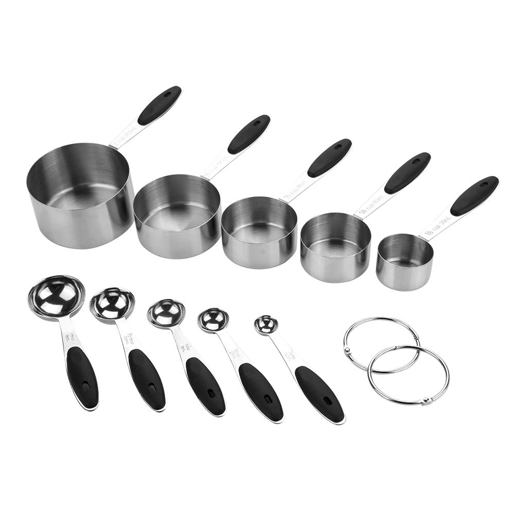 

10PCS Stainless Steel Measuring Spoons Cups Multi color Baking Tools 10PCS