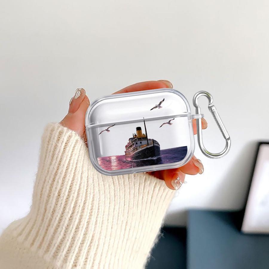 Oil Painting Lighthouse Ship Clear Earphone Cases Cover Case For Airpods Pro2 1 3 Pro 4 Pro3 2