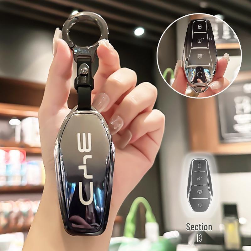 BYD Key Case for Han, Dolphin, Seagull, Mini, Yuan, Tang, Song Pro, and Qin Plus.
