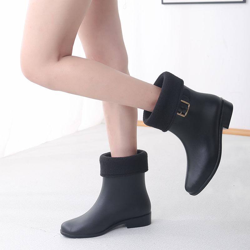 Waterproof Mid-Calf Rain Boots for Women Luxury Boots Warm & Durable Adult Female Waterproof Footwear with Anti-Slip Sole