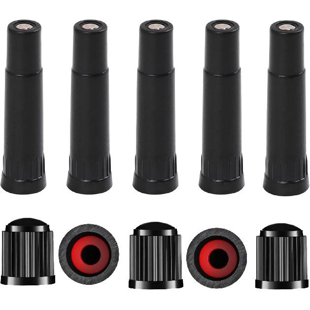 5 Pack Screw-on Valve Cap Stem Extension Extender Adapter + 5 Pack Universal Stem Covers Tire Valve Caps for Auto Car Wheel Bike Truck Motorcycle SUV