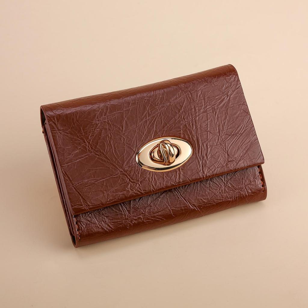 New Women's High-Capacity Bi-Fold Leather Wallet with Multi-Card Slots and Coin Purse