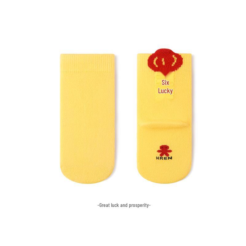 2025 Autumn/Winter Baby Seamless Red Mid-Calf Socks for New Year, Full Moon, 100 Days, 1 Year Old