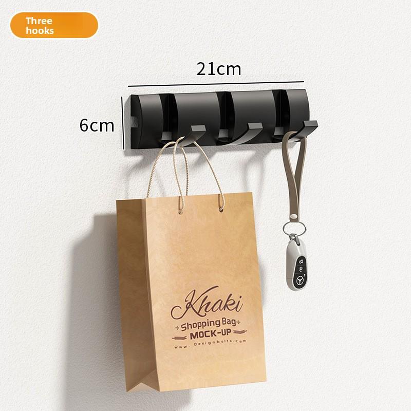 

Hook, behind the bathroom door, clothes rack, hidden folding design, no punching, wall mounted, ABS thickened bathroom toilet 3 hooks 21cm [length can be spliced at will]