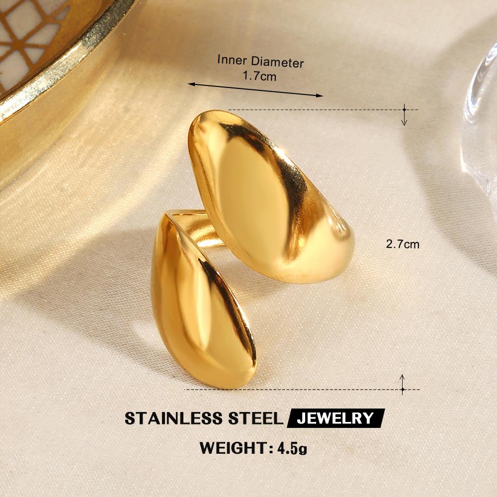 Personalized Stainless Steel Line Rings Women Geometric Irregular Open Rings Minimalist Stylish No Fade Banquet Zircon Gifts