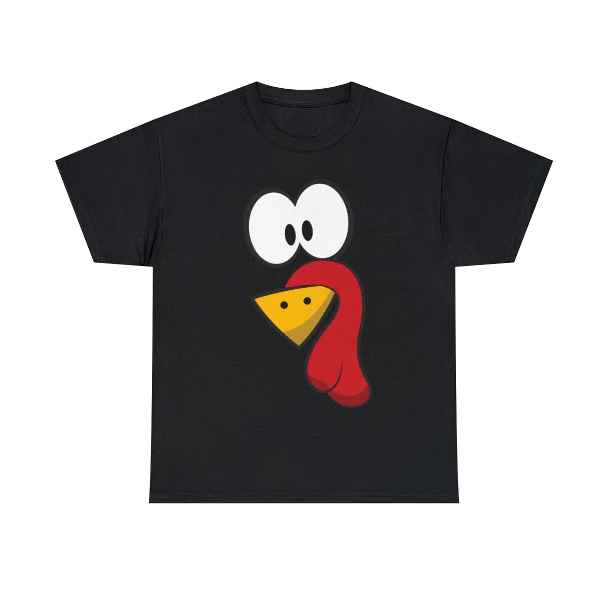 

Cute Turkey Face Short Sleeve Graphic T-Shirt, Sizes S-5XL S