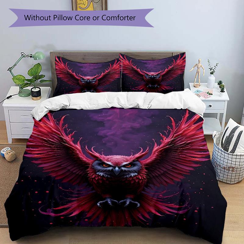 3pcs Mythical Owl Duvet Cover Set -Includes 1 Duvet Cover and 2 Pillowcases, No Quilt Core, All-Season Home Decor Yy251111189