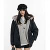 Mens Winter PU Leather Hooded Puffer Jacket With Faux Fur Collar Thick Warm Cotton Fill Casual Loose Fit