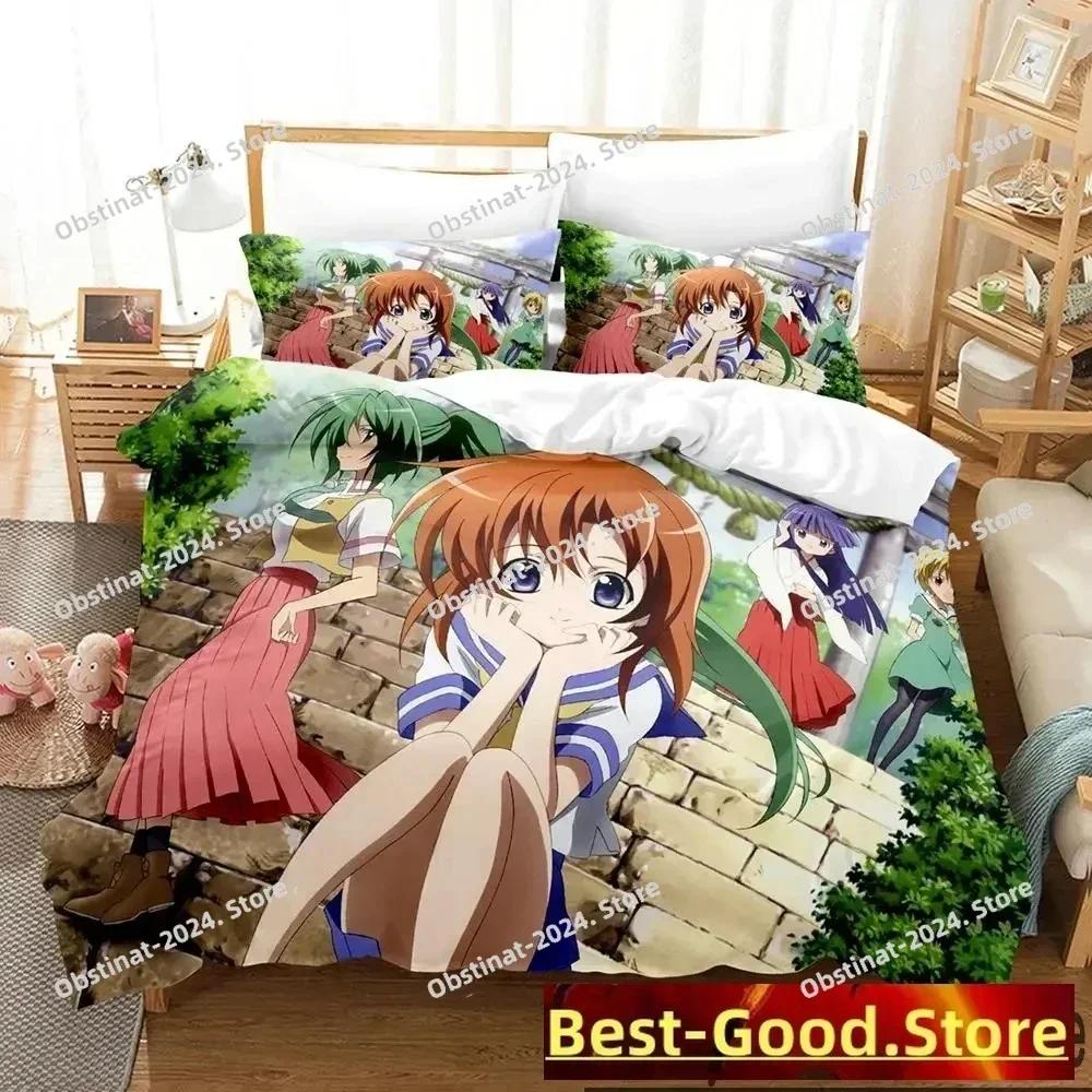 3D Anime Higurashi When They Cry Bedding Set Printed single Comforter Quilt Duvet Cover Pillow Case 3 Pieces Set Kids Adult Size