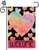 Valentines Day Colorful Herat Garden Ag 12x18 Inch Double Sided Outside, Hearts Welcome Anniversary Yard Outdoor Ag ? QQ EEL