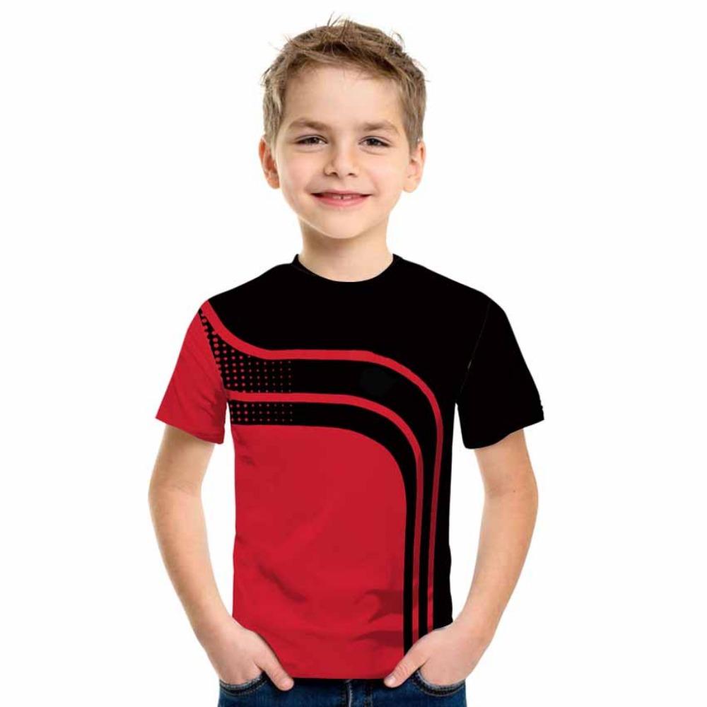 Children's 3D Printed T-shirt, Children's Summer Fashion Casual T-shirt, Boys and Girls' Unisex Children's Sportswear T-shirt Top