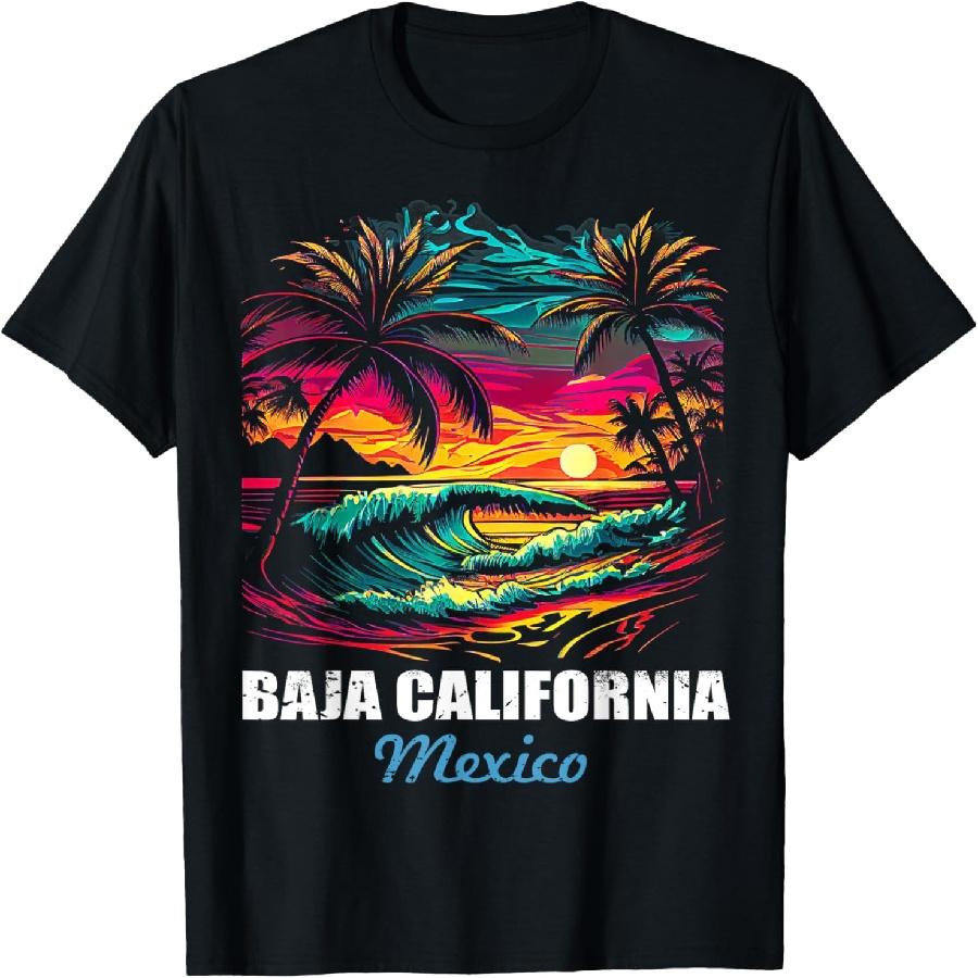 Мексика Нижняя Калифорния Закат Винтажная Футболка Сувенир с Отпуска XXXXXL чёрный