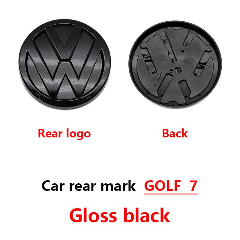 Chrome Silver/Glossy Black Front Radiator Grille & Rear Trunk Lid Emblems for VW Golf 7 (2014 - 2017) - Auto Badge Accessories